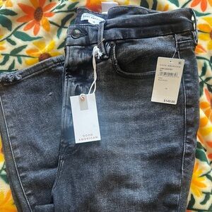 Good American Black Good waist Crop Jeans Classic Style